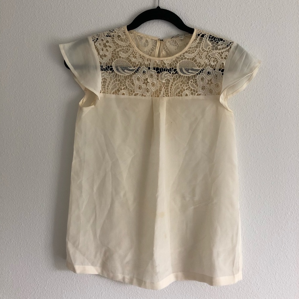 Madewell Silk Lace Top (XXS)
